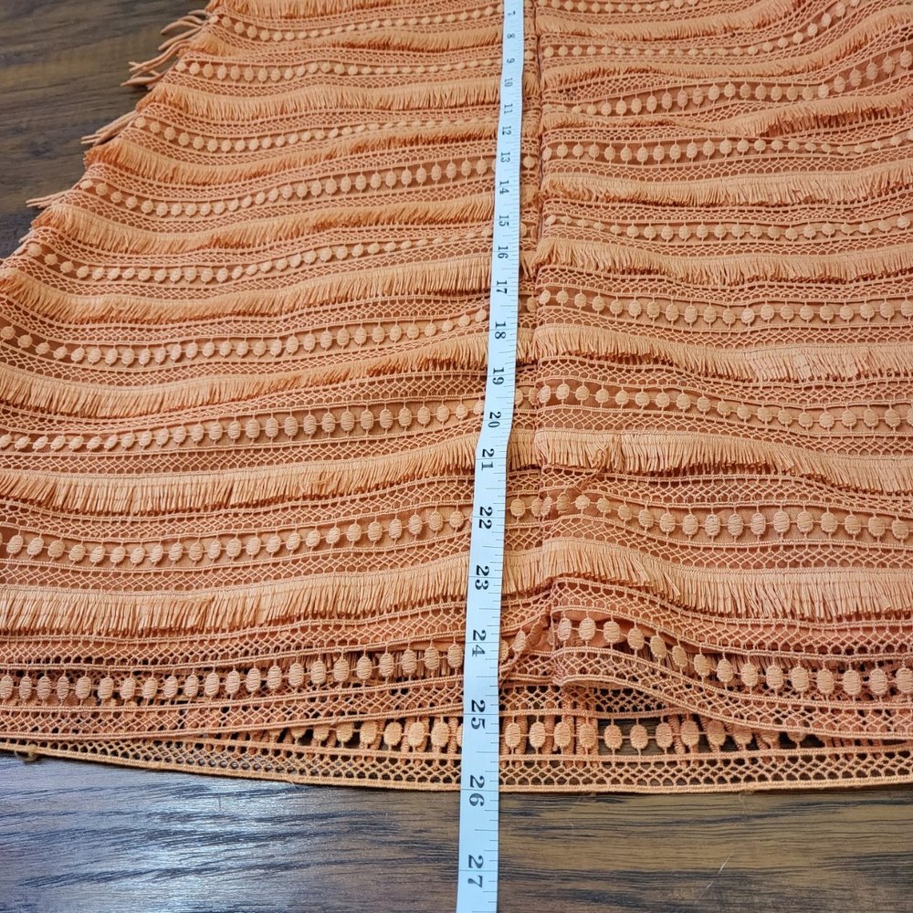 NWT Anthropologie Let me be orange fringed tube boho dress size M - Picture 10 of 11